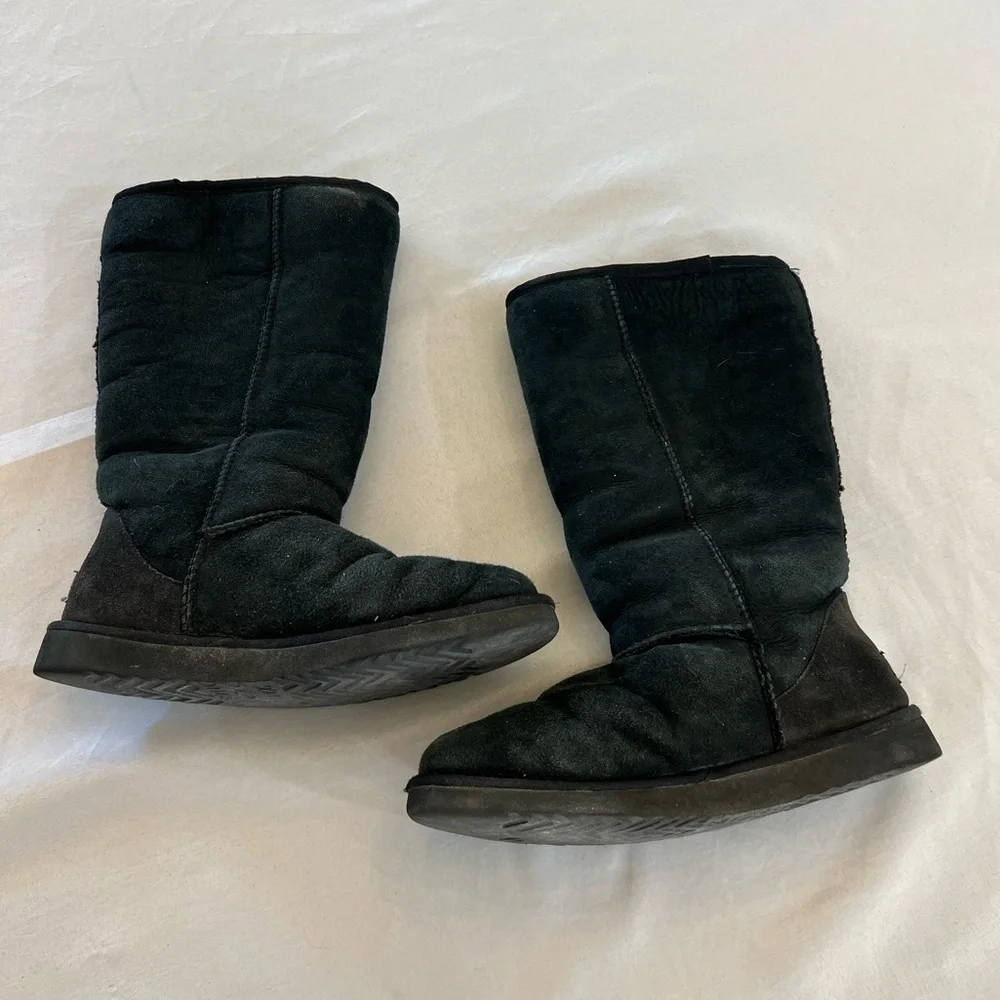 UGG Women's Classic Tall Boot, Black, Size 8 - Picture 3 of 5